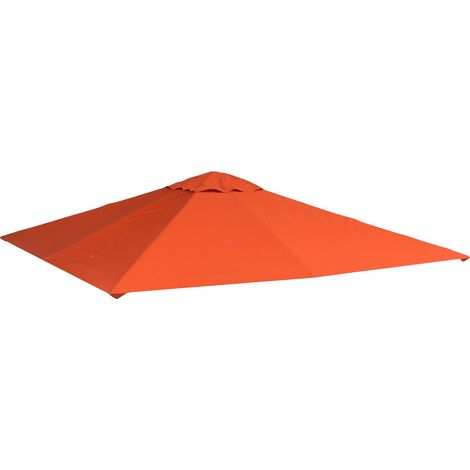 Toldo para cenador, resistente a la intemperie, de poliéster duradero, color naranja, 300x300 cm. (1/2)
