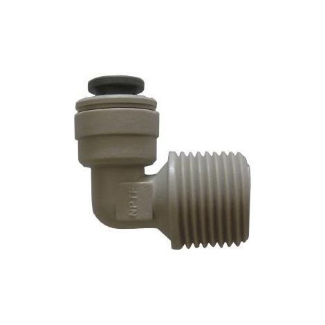 Raccord coudé filetage 3/8" mâle x 1/4" PUSH FIT tuyau semi rigide