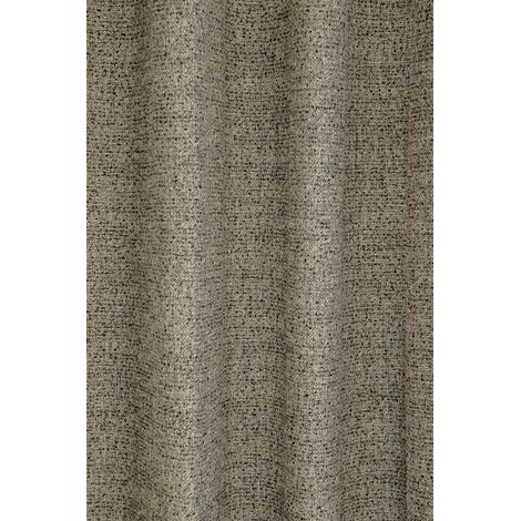 Voilage rideau noir marron, 140x245 cm, effet lin, facile à entretenir, semi-transparent (1/3)
