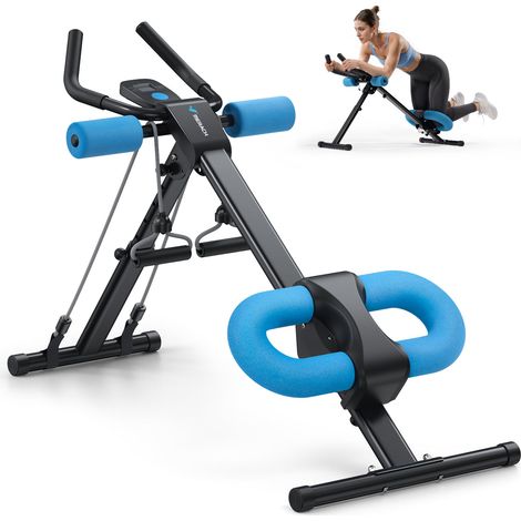 MERACH Multifunctional Ab Trainer for Home, Adjustable Difficulty Levels, LCD Display, 5 Height Settings, Ergonomic & Comfortable