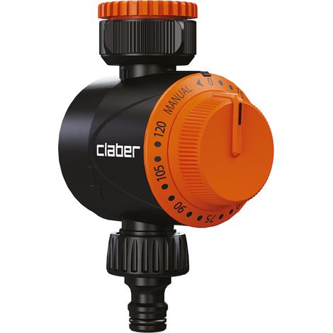 Claber Mechanischer Bewässerungs-Timer – Wasserhahn-Timer 5–120 Minuten, Mit Waschbarem Filter, Batteriefrei