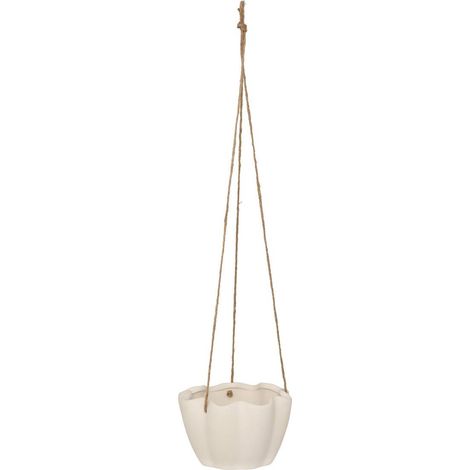 Cache-pot suspendu Wild céramique blanc D17xH10,5cm - Atmosphera créateur d'intérieur