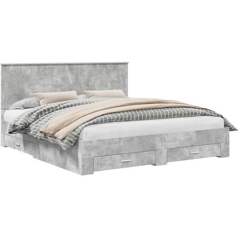 Maison Exclusive - Estructura de cama con cajón Gris Concreto 180 (1/5)