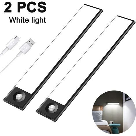 LED-Schrankleuchten mit Bewegungsmelder, USB-wiederaufladbare Nachtlichter, Kleiderschrankleuchten, Unterbauleuchten, Küchenleuchten, Schrankleuchten mit Bewegungsmelder (1/5)