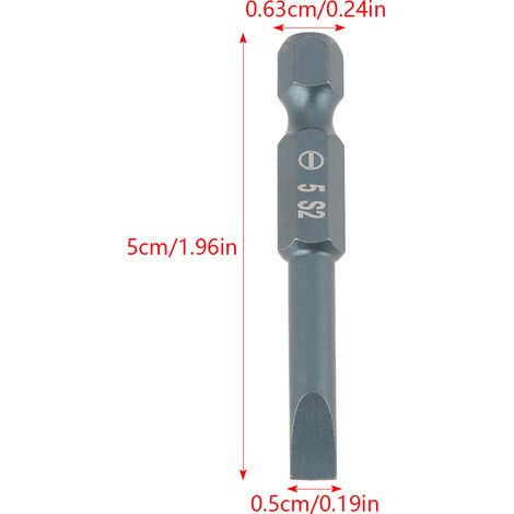 Jeu de 10 embouts de seringue fendus en acier allié S2, tige hexagonale 1/4 pouce, 50 mm, K6,3 x 50 x SL5 mm (1/5)