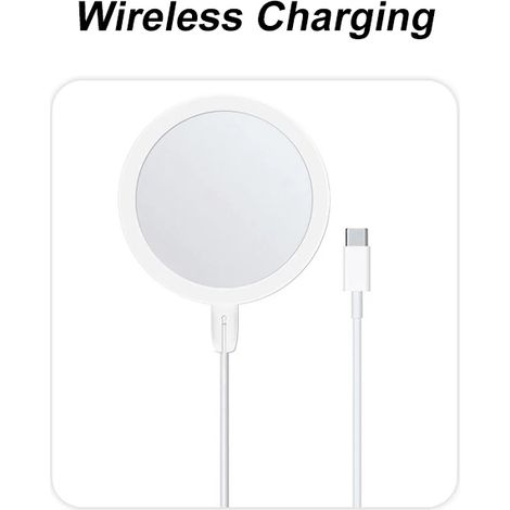 Chargeur sans fil magnétique PD 15 W pour Apple iPhone 16, 15 Pro Max, 14, 13, 12, 11, 7, 8 Plus, X, XS et XR (câble inclus) (1/5)