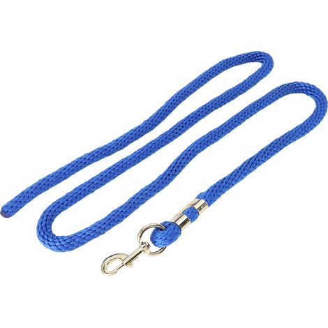 Longe pour cheval de 2 m, anti-casse, antidérapante, avec crochet, bleu marine, idéale pour la marche et le travail du cheval. (1/5)