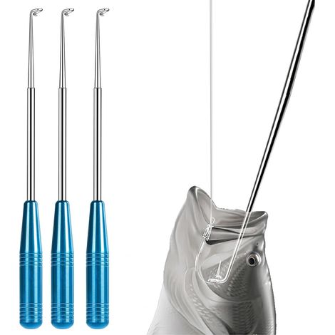 Lot de 3 outils de retrait d'hameçon en acier inoxydable pour retirer rapidement les hameçons sans endommager la ligne (1/5)