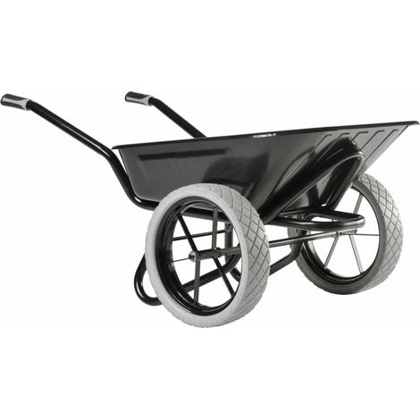 Haemmerlin – Brouette de jardin 100L – Charge utile 150 kg – 2 roues increvables Racing Ø 400 mm – Châssis tube peint Ø 32 mm (1/4)