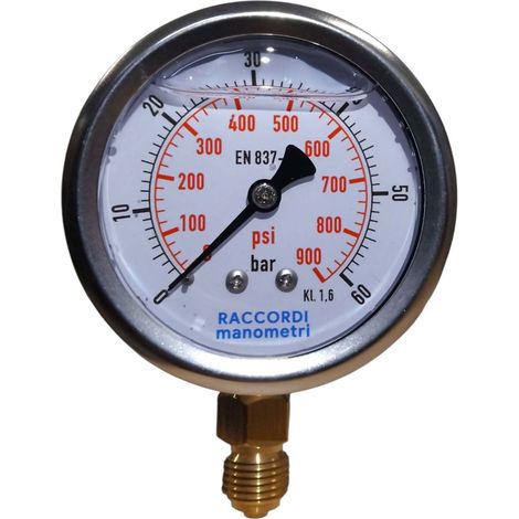 Manómetro radial de baja presión MG1-63, 60 bar, rosca de 1/4". (1/5)