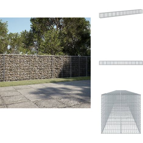 Gabione mit Deckel 1200x100x100 cm Verzinktes Eisen - Gabionenkorb - Gabionenkörbe - Steinkorb - Steingabione (1/5)