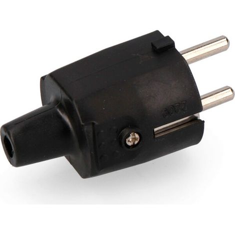 Bouchon caoutchouc 10/16a 250v t/tl ip44 4,8 mm noir edm sous film rétractable (1/3)