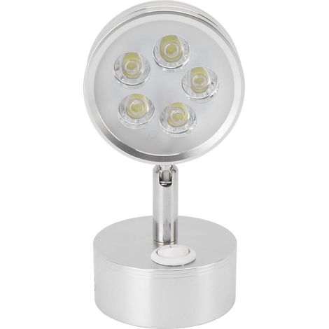 Applique murale LED avec interrupteur manuel, en aluminium électroplaqué, idéale pour les chambres, les salons, les vitrines, les galeries et les cadres photo. (1/5)