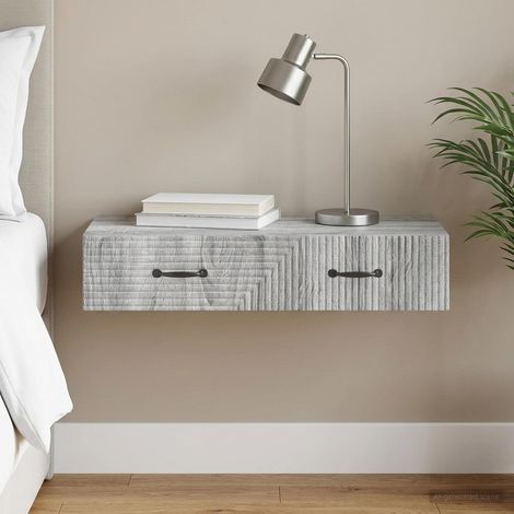 Table d'appoint murale Sonoma gris 87,5 x 34,5 x 17 cm vidaXL