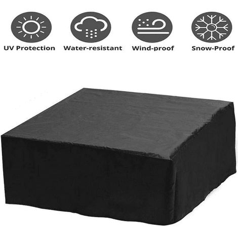 Housse de spa 244x244x90 cm, couverture pour jacuzzi, piscine et baignoire, toile Oxford imperméable anti-UV et antipoussière pour jardin extérieur (1/4)