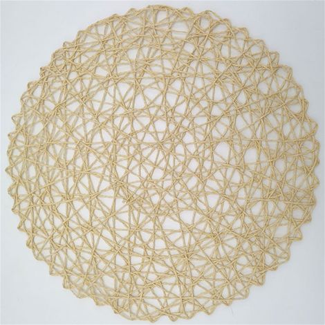 Placemat - Rond - Corde en Papier - Isolant - Décoratif - 3 Pièces