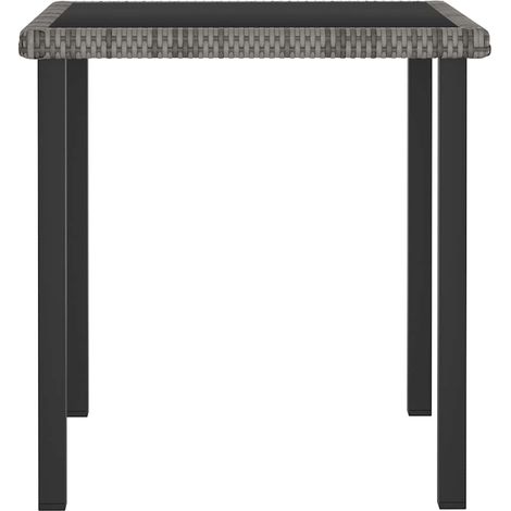 Maison Exclusive - Garten-Esstisch Grau 70x70x73 cm Poly Rattan
