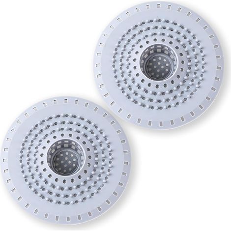 2 x Silicone Hair Shower Filters, Hair Catcher Shower, Anti Hair Grille, Silicone Drain Protection, Shower Filter for Bathroom, Kitchen, Bathtub, Washbasin (1/5)