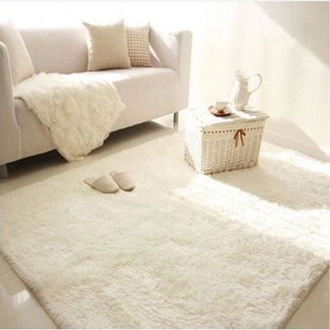 Tapis de salon Shaggy Blanc - Trendy - 160 x 230 cm - Synthétique - Doux et écologique (1/3)
