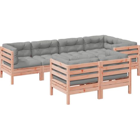 Maison Exclusive - Set Divani Giardino 7 pz Cuscini Legno Massello Abete Douglas (1/5)