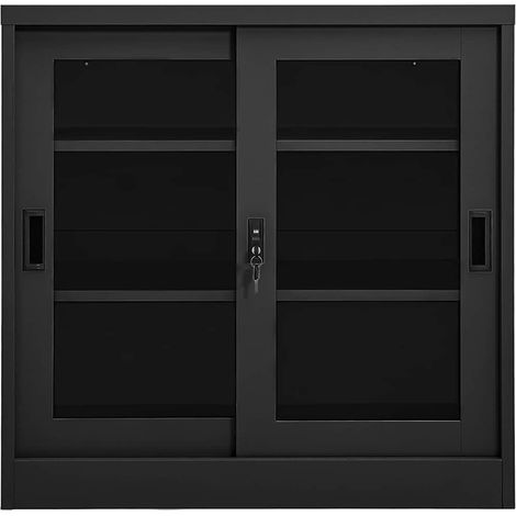 Maison Exclusive - Armoire à portes coulissantes Anthracite 90x40x90 cm Acier (1/5)