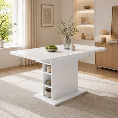 Tavolo da pranzo allungabile, tavolo da pranzo con contenitore, tavolo da pranzo rettangolare, tavolino da caffè/relax, tavolo da pranzo moderno e semplice in ferro, tavolo da pranzo multifunzionale s (1/5)