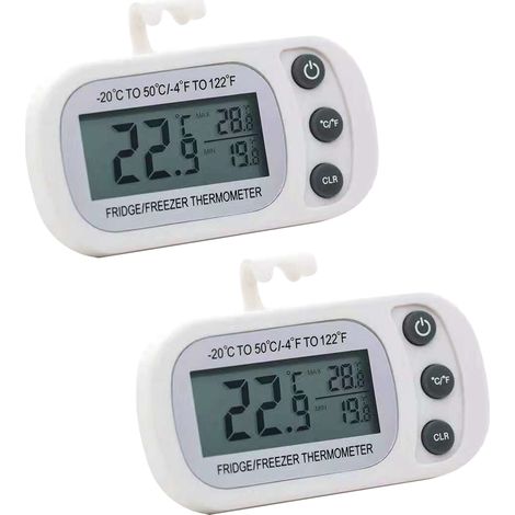 Deux thermomètres pour réfrigérateur, étanches, avec écran LCD, adaptés à la cuisine. (1/5)