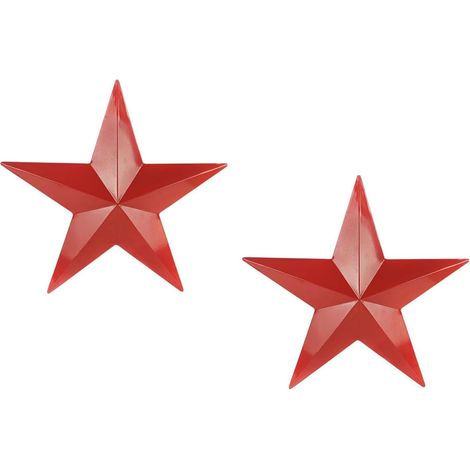 2pièces Décoration Murale Étoile Métal Sculpture Fer Pour Intérieur Et Extérieur Idéale Pour Chambre Et Bureau (1/5)