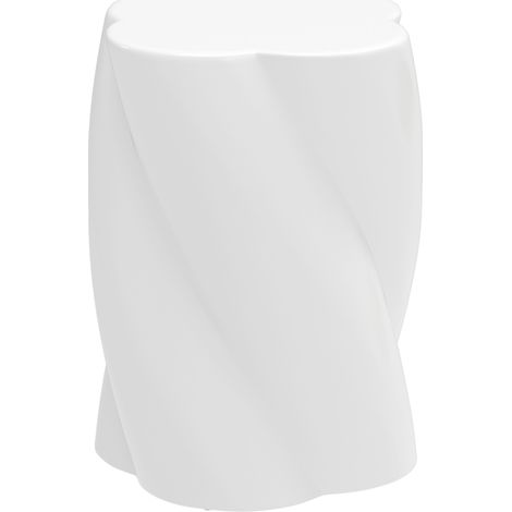 Tabouret, étanche, avec couvercle, avec repose-pieds, charge max 120 kg, blanc, 45 cm, pour jardin et terrasse, repose-pieds jardin camping