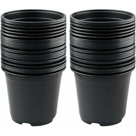 Lot de 50 Pots de Fleurs en Plastique Noir de 15 cm pour Plantes succulentes, légumes et boutures zhuoxuan (1/4)