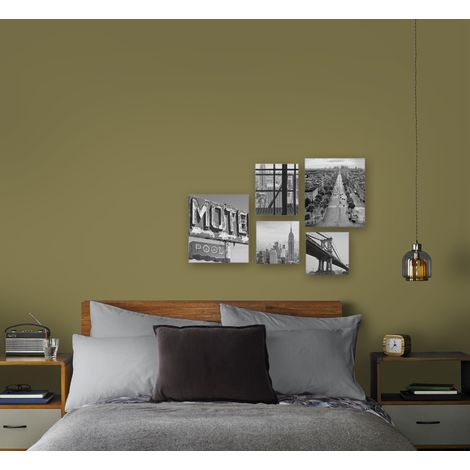 Set de 5 toiles imprimées City 80 x 60cm Noir, blanc