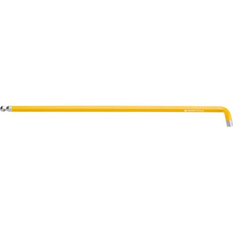 PB Swiss Tools Sechskant-Winkelschraubendreher, lang, mit Kugelkopf und kurzem Schenkel, pulverbeschichtet, 4 mm