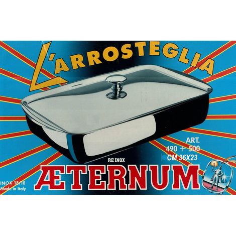 Aeternum lasagnera con coperchio 36x23 cm acciaio 18/10