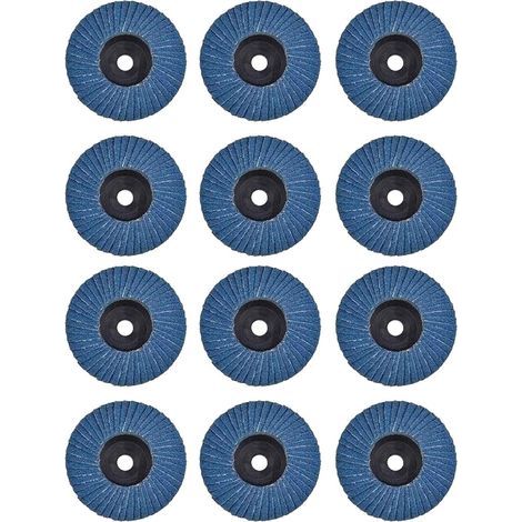 Lot de 12 disques abrasifs à lamelles, 75 mm, grain 40/60/80/120, pour métal, acier, bois, meuleuse d'angle de 3\\ (1/5)