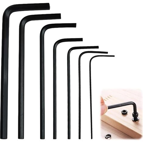 Small Allen Key Set, 7 Pieces, Black Carbon Steel, Hex Key Set (1/5)