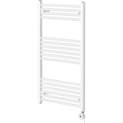 Pizarro White 1000mm x 600mm Straight Digital Thermostatic Electric Heated Towel Rail (1/5)