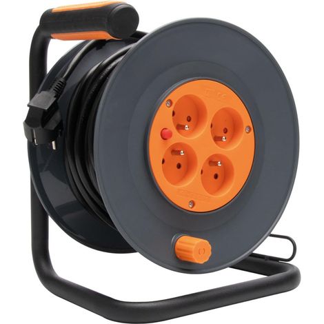 Enrouleur Électrique Bricolage 4 Prises H05VV-F 3G1,5mm² 25m (1/5)