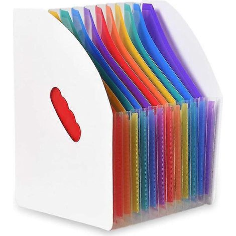 Classeur vertical extensible A4, organiseur de dossiers, panier à magazines, bureau, 13 poches (1/5)