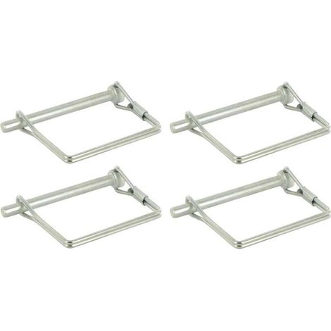 Lot de 4 goupilles carrées 8mm x 70mm – Acier zingué pour verrouillage remorque, vélo, tracteur, motoculteur – Clip circlip (1/2)