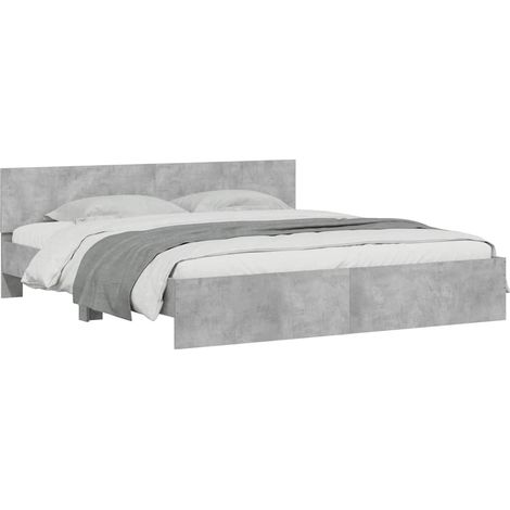Bed Frame without Mattress Concrete Grey 180x200 cm Super King vidaXL