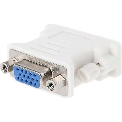 Mini-Computermonitor-Konverter Weiß DVI-D auf VGA-Buchse Adapter Robust (1/5)