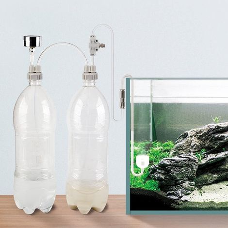 Kit Générateur de CO2 pour Aquarium Système DIY avec Manomètre et Valve de Réglage pour Plantes Aquatiques