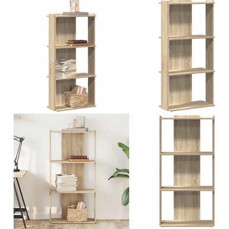 vidaXL Bücherregal 3 Böden Sonoma-Eiche 60x30x120 cm Holzwerkstoff (1/5)