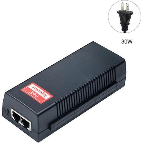PSE30TG 30W 10/100/1000Mbps IEEE802.3af/at Single-Port PoE Injector Adapter, US-Stecker, Gigabit-kompatibel, Netzwerkstromversorgung (1/4)