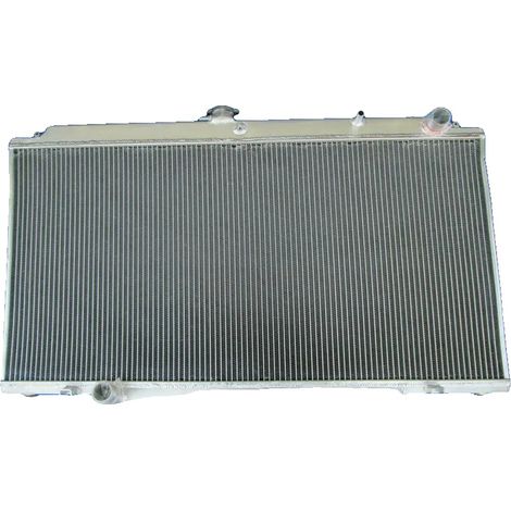 Radiador de aleación, tamaño del núcleo 450 mm x 908,24 mm x 52 mm, tamaño total 926 mm x 545 mm x 64 mm, diámetro de entrada/salida 35 mm, número de filas 3, compatible con Nissan Patrol Y61 GU (1/5)