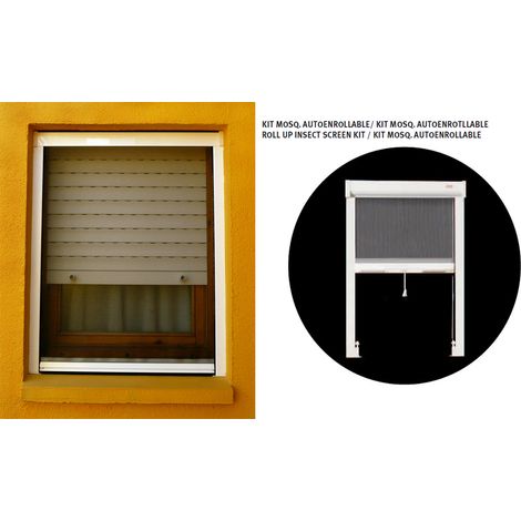 Kit zanzariera autoavvolgente bianca 150x150 cm