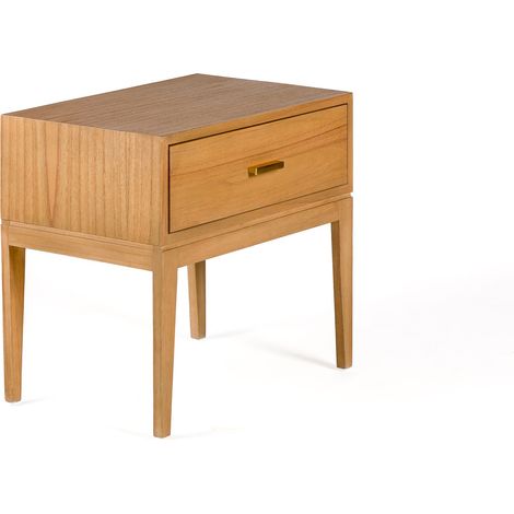 Table de chevet 60x40x55 Bois naturel/Métal doré (1/4)