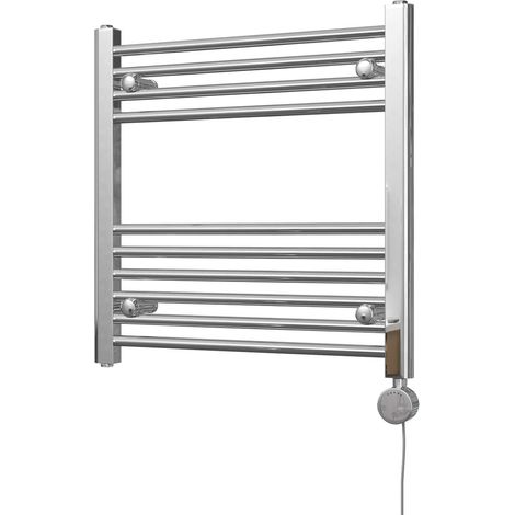 Zennor - Chrome Electric Towel Rail H600mm x W600mm Straight 200w Thermostatic (1/3)