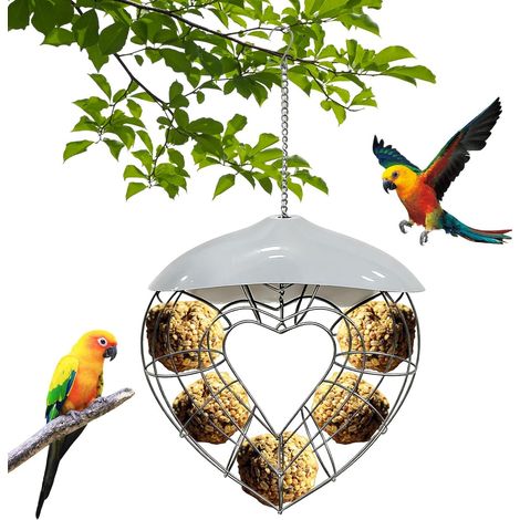 Mangeoire Oiseaux Exterieur,Mangeoires à Oiseaux,Mangeoire pour Oiseaux,Distributeur de Nourriture,Mangeoire à Oiseaux,Mangeoire Rechargeable,pour Extérieur Jardin Faune Petits Oiseaux (1/5)