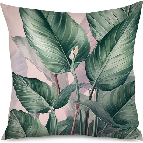 Housse de coussin, Coussin décoratif feuilles de vigne, 50x50 cm, chic (1/5)